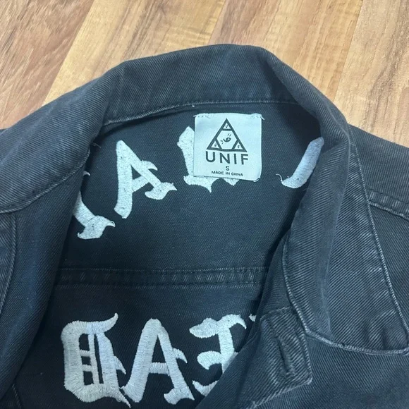 UNIF Charcoal Jacket with White Lettering - Picture 2 of 5